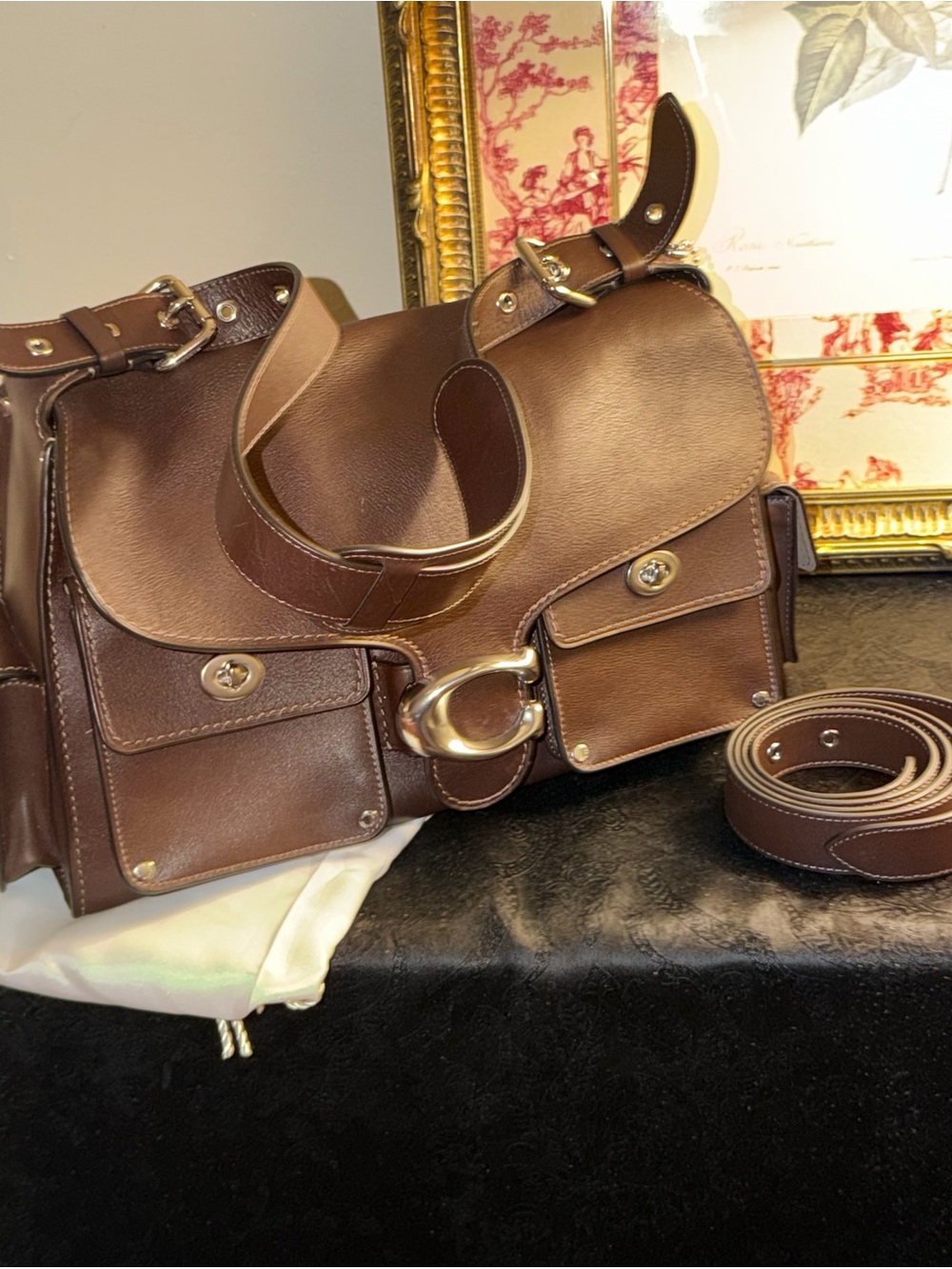 Coach Soft Cargo Tabby 36 Brown Leather